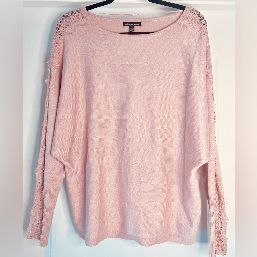 Blush pink Cable & Gauge Sweater/Blouse